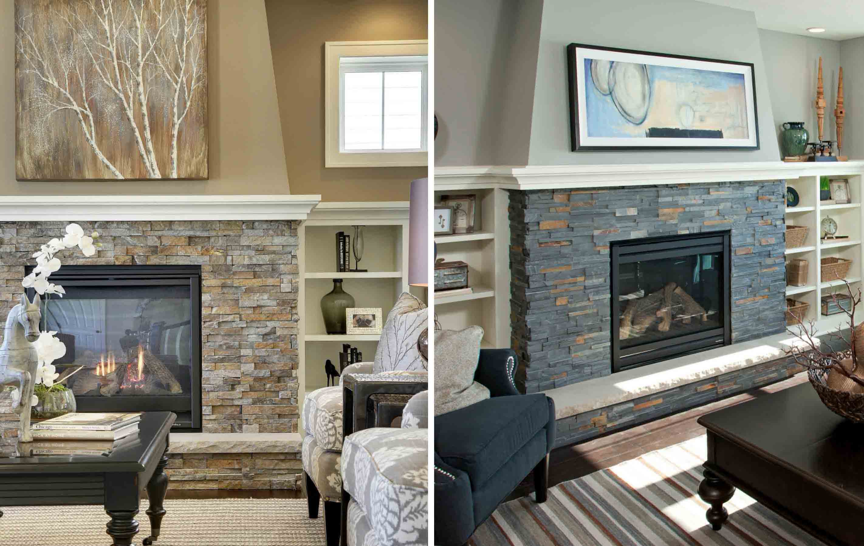 raw elements in your home _stacked stone fireplace 2-1